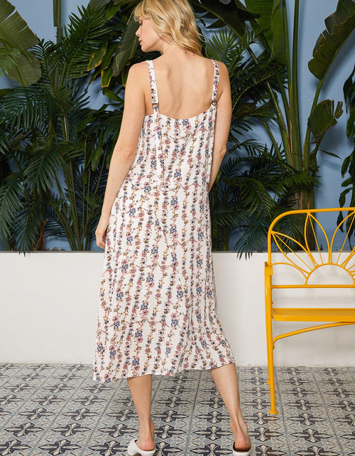 Load image into Gallery viewer, Floral V-Neck Sleeveless Maxi Dress
