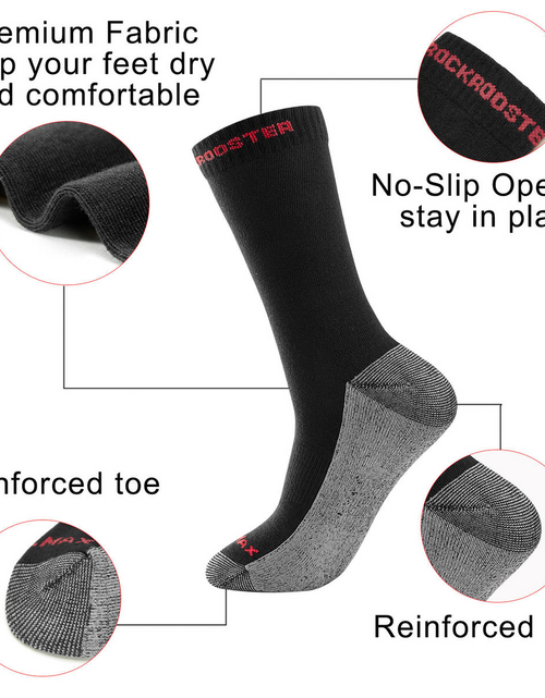 Load image into Gallery viewer, RockRooster CoolMax Men&#39;s Moisture Control Durable Work Crew Socks 3
