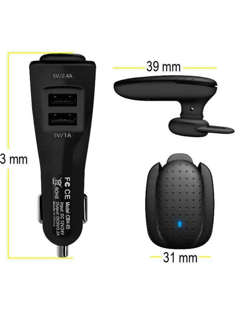 Load image into Gallery viewer, CBH-05 Bluetooth Headset with Dual USB Port Car Charger
