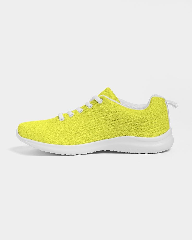 Mens Sneakers, Yellow Low Top Canvas Running Sports Shoes - O7O475