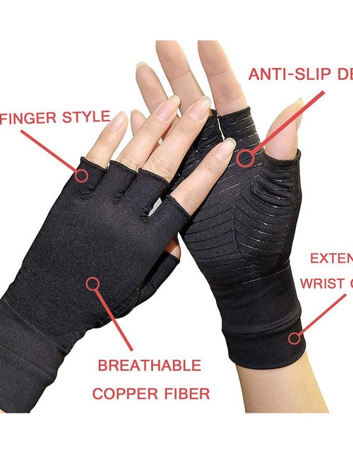 Load image into Gallery viewer, Compression Arthritis Glove Unisex Joint Pain Relief Half Finger Brace
