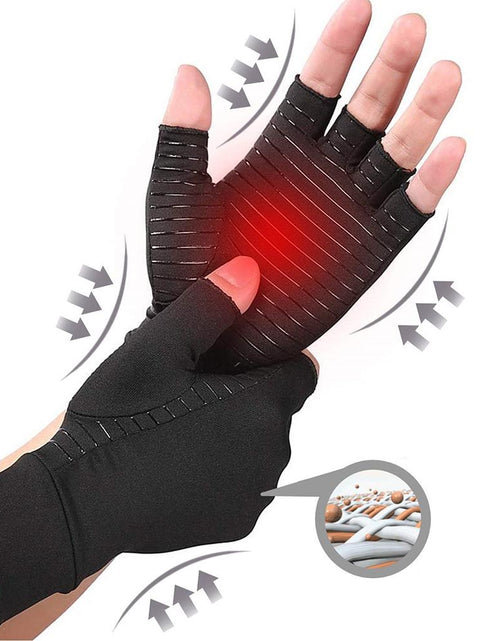 Load image into Gallery viewer, Compression Arthritis Glove Unisex Joint Pain Relief Half Finger Brace
