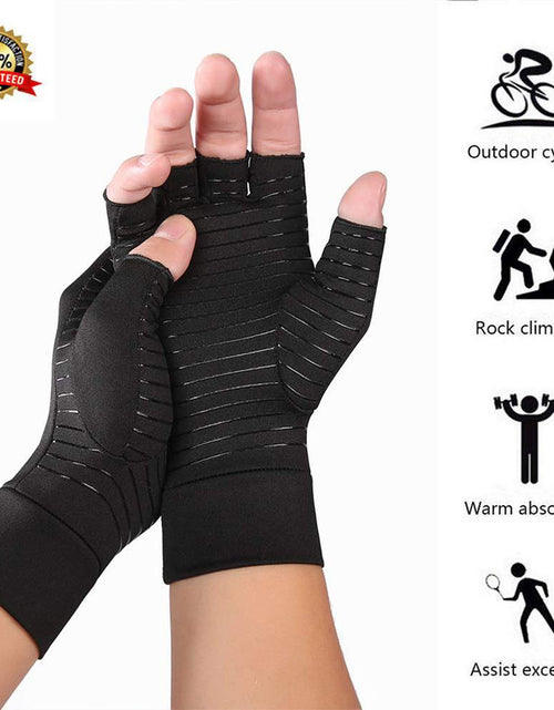 Load image into Gallery viewer, Compression Arthritis Glove Unisex Joint Pain Relief Half Finger Brace
