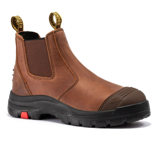 Load image into Gallery viewer, ROCKROOSTER Lumen Brown 6 inch Pull-on Leather Work Boots AK224
