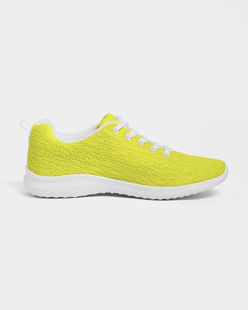 Mens Sneakers, Yellow Low Top Canvas Running Sports Shoes - O7O475