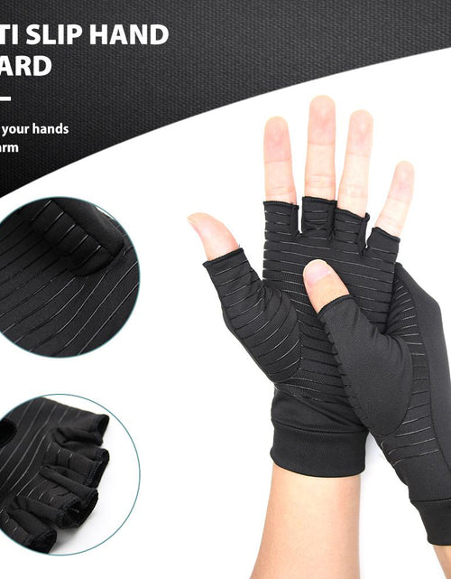 Load image into Gallery viewer, Compression Arthritis Glove Unisex Joint Pain Relief Half Finger Brace
