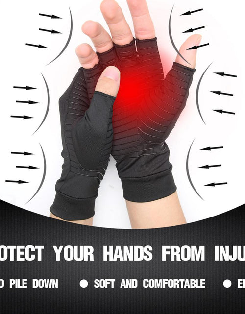 Load image into Gallery viewer, Compression Arthritis Glove Unisex Joint Pain Relief Half Finger Brace
