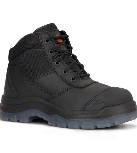 ROCKROOSTER Crisson Black 6 inch Zip sided Steel Toe Leather Work