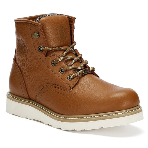 Load image into Gallery viewer, ROCKROOSTER Roberta Men&#39;s Safety Water Resistant Tan Leather Wedge
