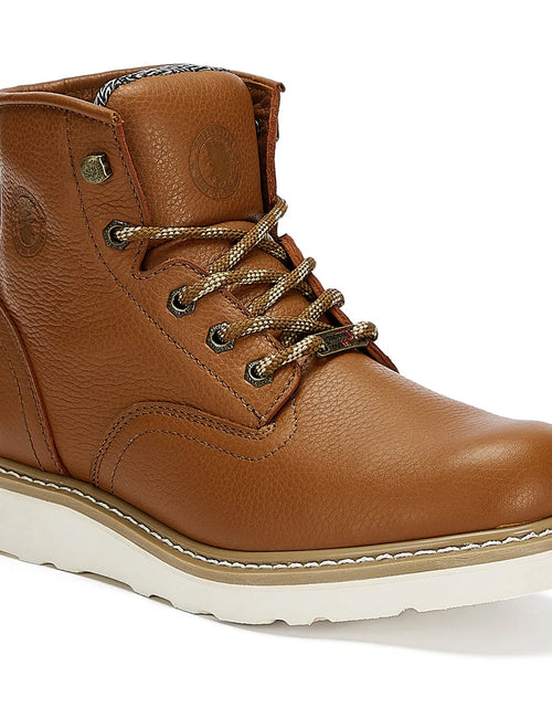 Load image into Gallery viewer, ROCKROOSTER Roberta Men&#39;s Safety Water Resistant Tan Leather Wedge

