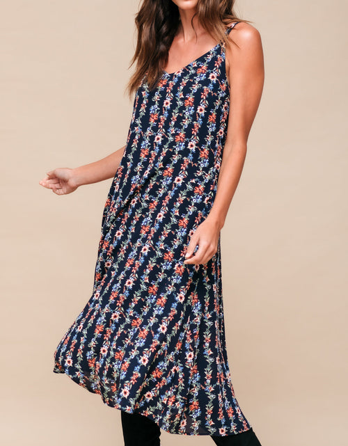 Load image into Gallery viewer, Floral V-Neck Sleeveless Maxi Dress
