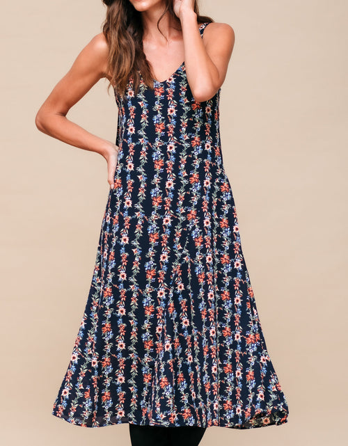 Load image into Gallery viewer, Floral V-Neck Sleeveless Maxi Dress
