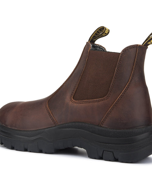 Load image into Gallery viewer, ROCKROOSTER Lumen Brown 6 inch Pull-on Leather Work Boots AK224
