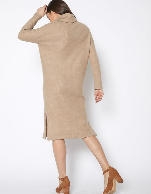 Load image into Gallery viewer, Women&#39;s Turtle Neck Midi Sweater Dress
