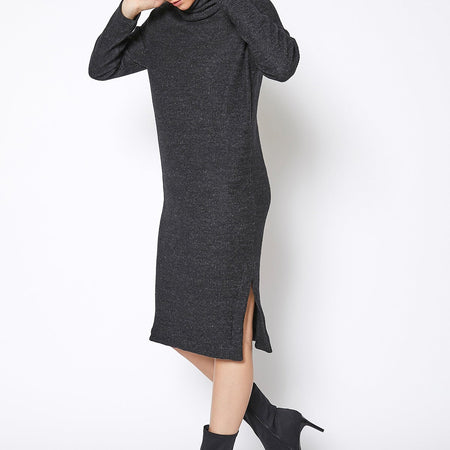 Women's Turtle Neck Midi Sweater Dress