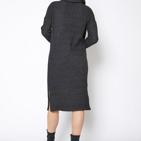 Women's Turtle Neck Midi Sweater Dress