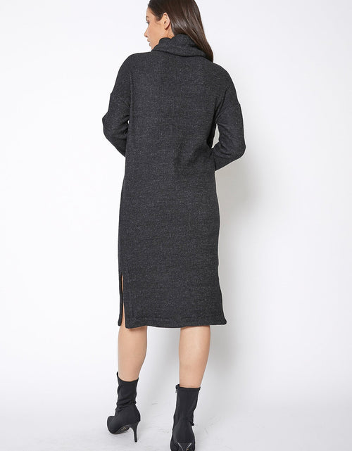 Load image into Gallery viewer, Women&#39;s Turtle Neck Midi Sweater Dress
