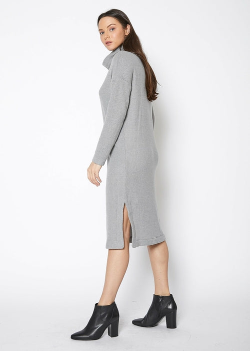 Women's Turtle Neck Midi Sweater Dress