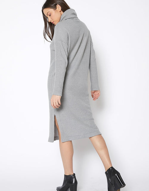 Load image into Gallery viewer, Women&#39;s Turtle Neck Midi Sweater Dress
