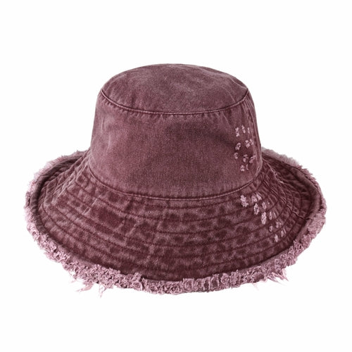 Load image into Gallery viewer, Wide Brim Frayed Bucket Hat
