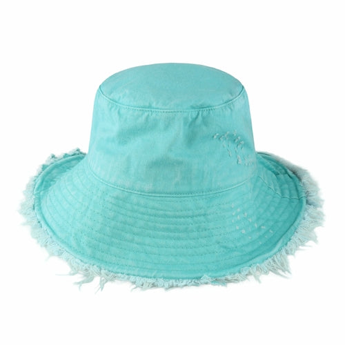 Load image into Gallery viewer, Wide Brim Frayed Bucket Hat
