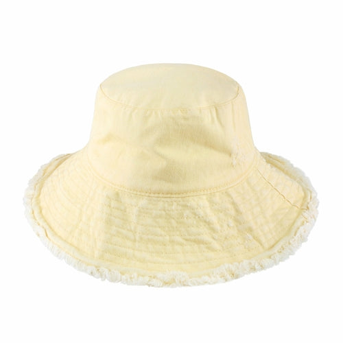 Load image into Gallery viewer, Wide Brim Frayed Bucket Hat
