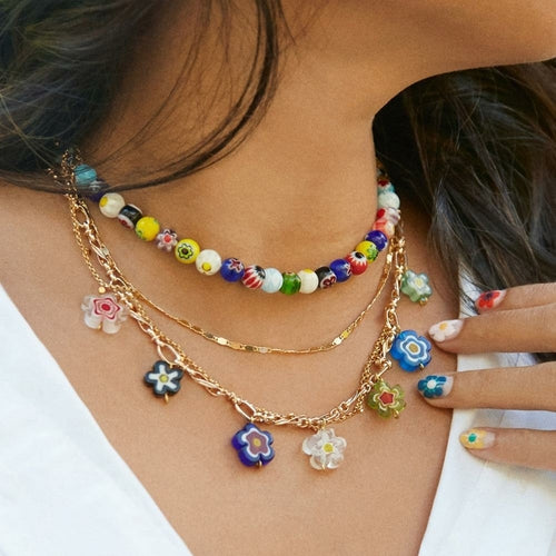 Load image into Gallery viewer, Candice Layered Multi-Color 2 PC Layered Necklace
