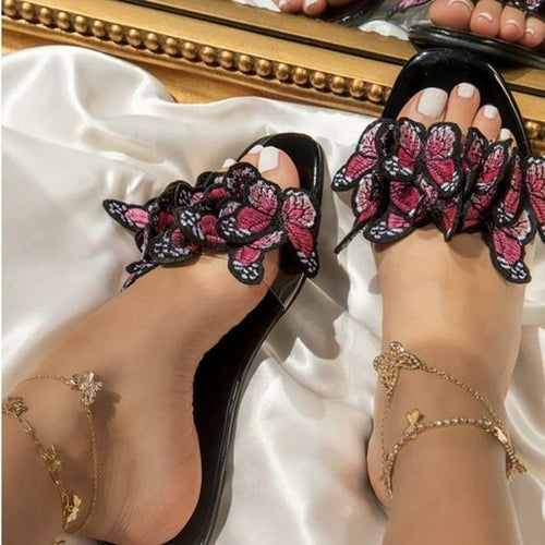 Load image into Gallery viewer, 2021 Summer Slippers Fashion Butterfly Flat Sandals for Outdoor
