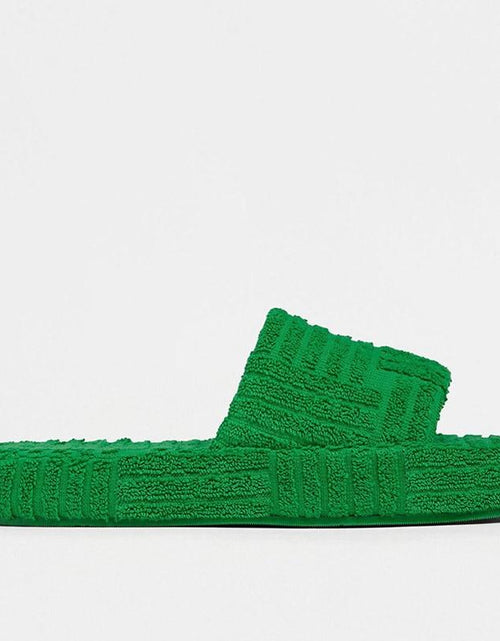 Load image into Gallery viewer, Flat Thick Furry Slippers Women Comfort Leisure Beach Shoes
