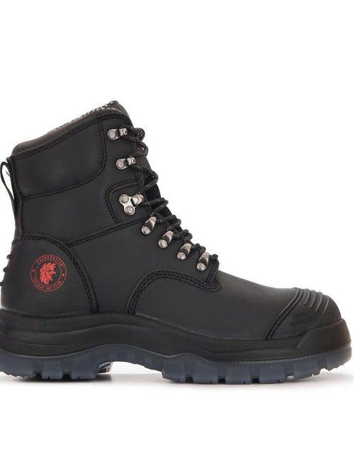 Load image into Gallery viewer, ROCKROOSTER Kensington Black 7 inch Zip-sided Steel Toe Leather Work
