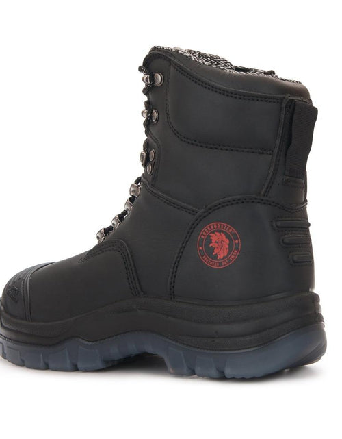 Load image into Gallery viewer, ROCKROOSTER Kensington Black 7 inch Zip-sided Steel Toe Leather Work
