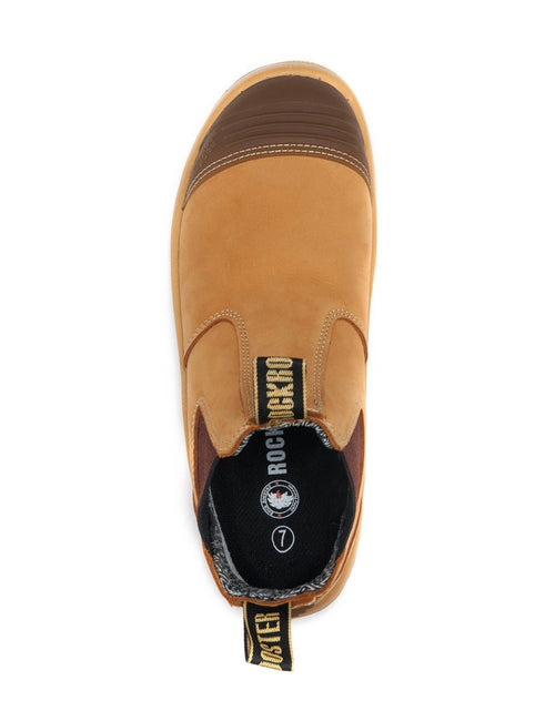 Load image into Gallery viewer, ROCKROOSTER Gammon Tan 6 inch Slip On Leather Work Boots AK222
