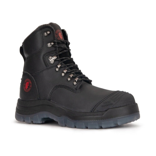 Load image into Gallery viewer, ROCKROOSTER Kensington Black 7 inch Zip-sided Steel Toe Leather Work
