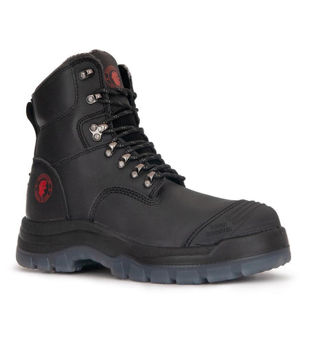 ROCKROOSTER Kensington Black 7 inch Zip-sided Steel Toe Leather Work