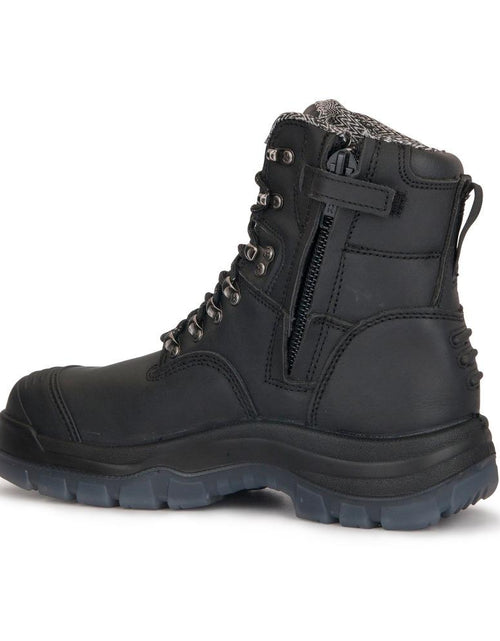 Load image into Gallery viewer, ROCKROOSTER Kensington Black 7 inch Zip-sided Steel Toe Leather Work
