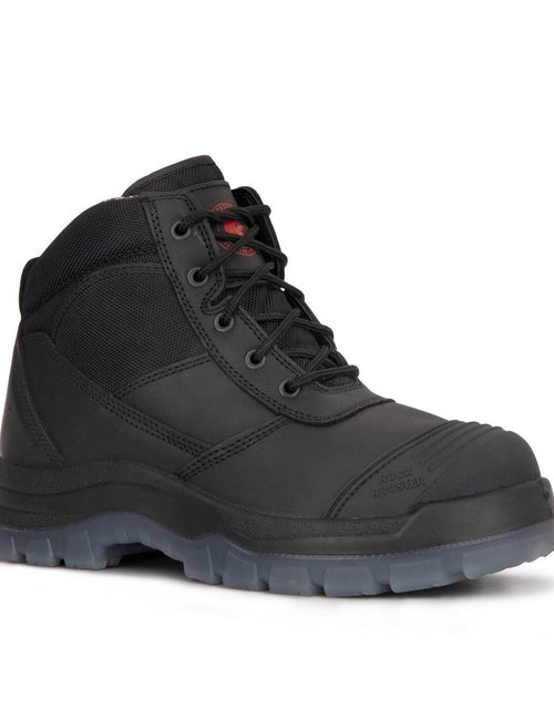 Load image into Gallery viewer, ROCKROOSTER Crisson Black 6 inch Zip sided Steel Toe Leather Work
