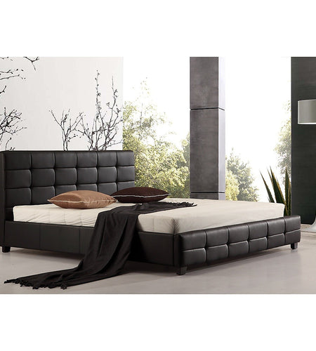 King Black PU Leather Deluxe Bed Frame