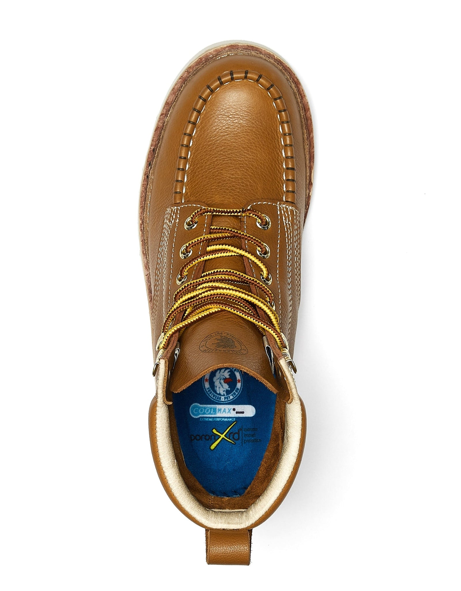 ROCKROOSTER Norwood Men's 6 inch Brown soft toe wedge work boots with