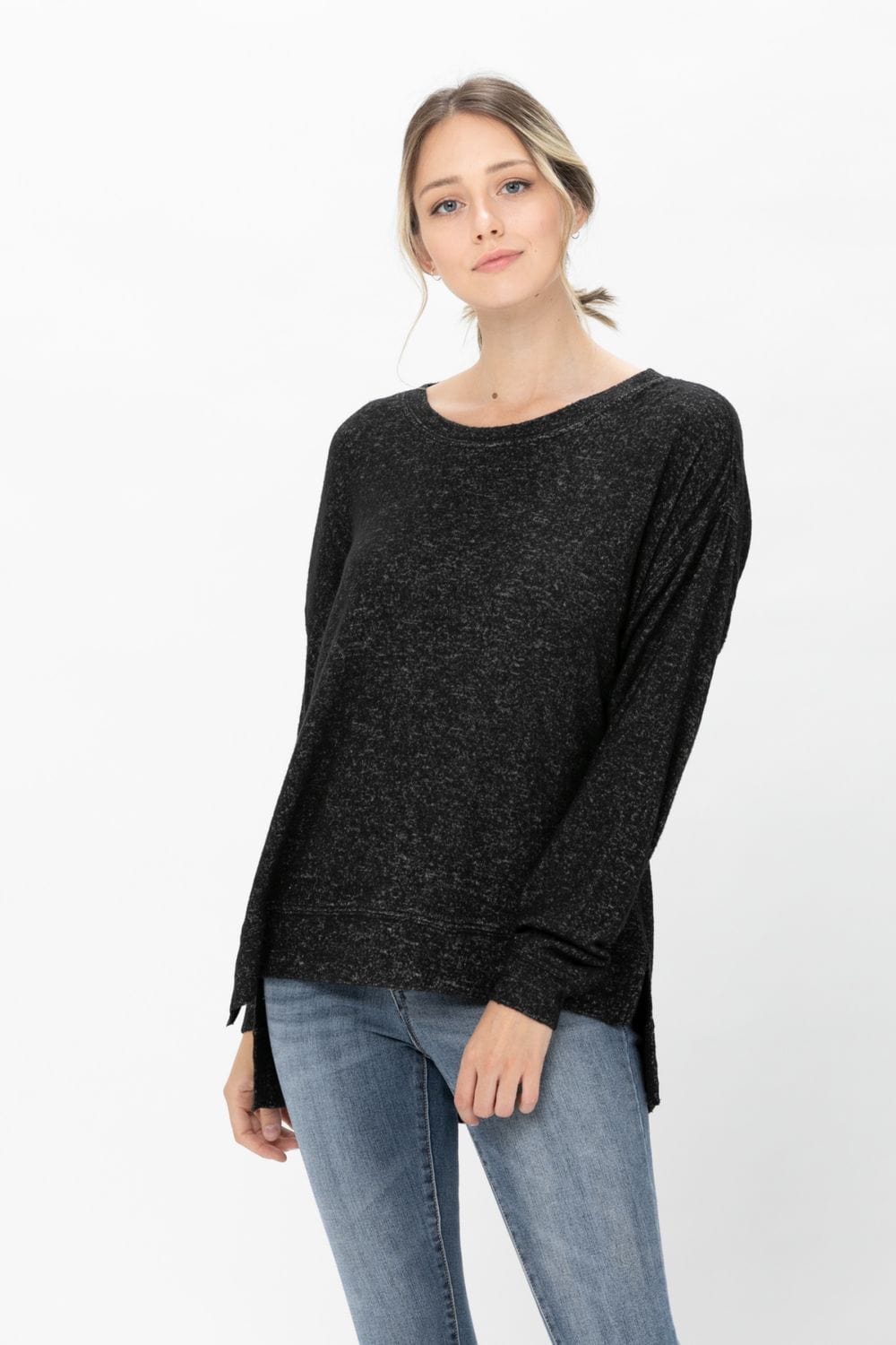 Casual Long Sleeve Round Neck T Shirts Blouses Sweatshirts Tops