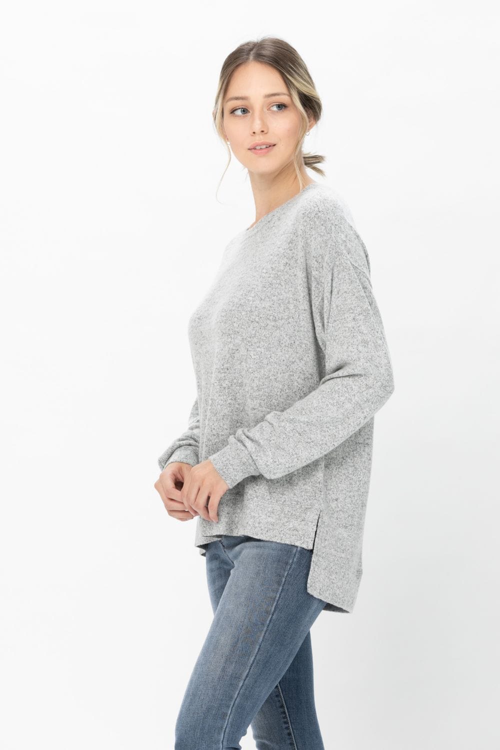 Casual Long Sleeve Round Neck T Shirts Blouses Sweatshirts Tops