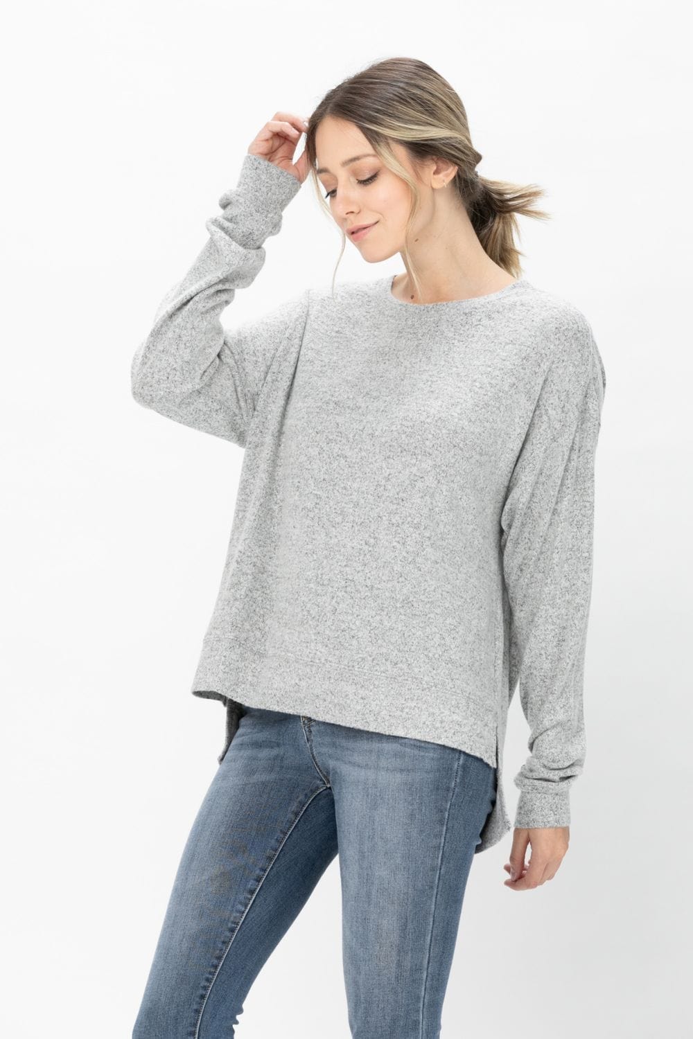 Casual Long Sleeve Round Neck T Shirts Blouses Sweatshirts Tops