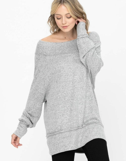 Load image into Gallery viewer, Dolman Sleeve Loose Pullover Sweater Knit Oversized Tunics Top
