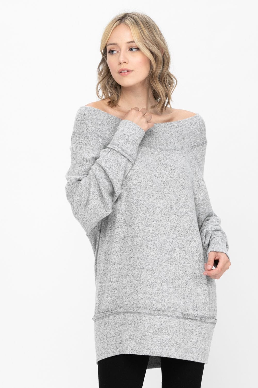 Dolman Sleeve Loose Pullover Sweater Knit Oversized Tunics Top