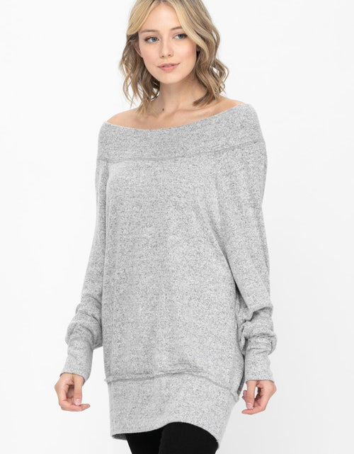 Load image into Gallery viewer, Dolman Sleeve Loose Pullover Sweater Knit Oversized Tunics Top
