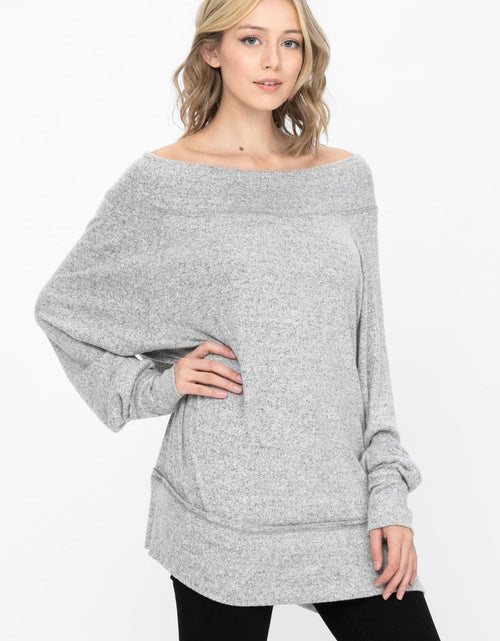 Load image into Gallery viewer, Dolman Sleeve Loose Pullover Sweater Knit Oversized Tunics Top
