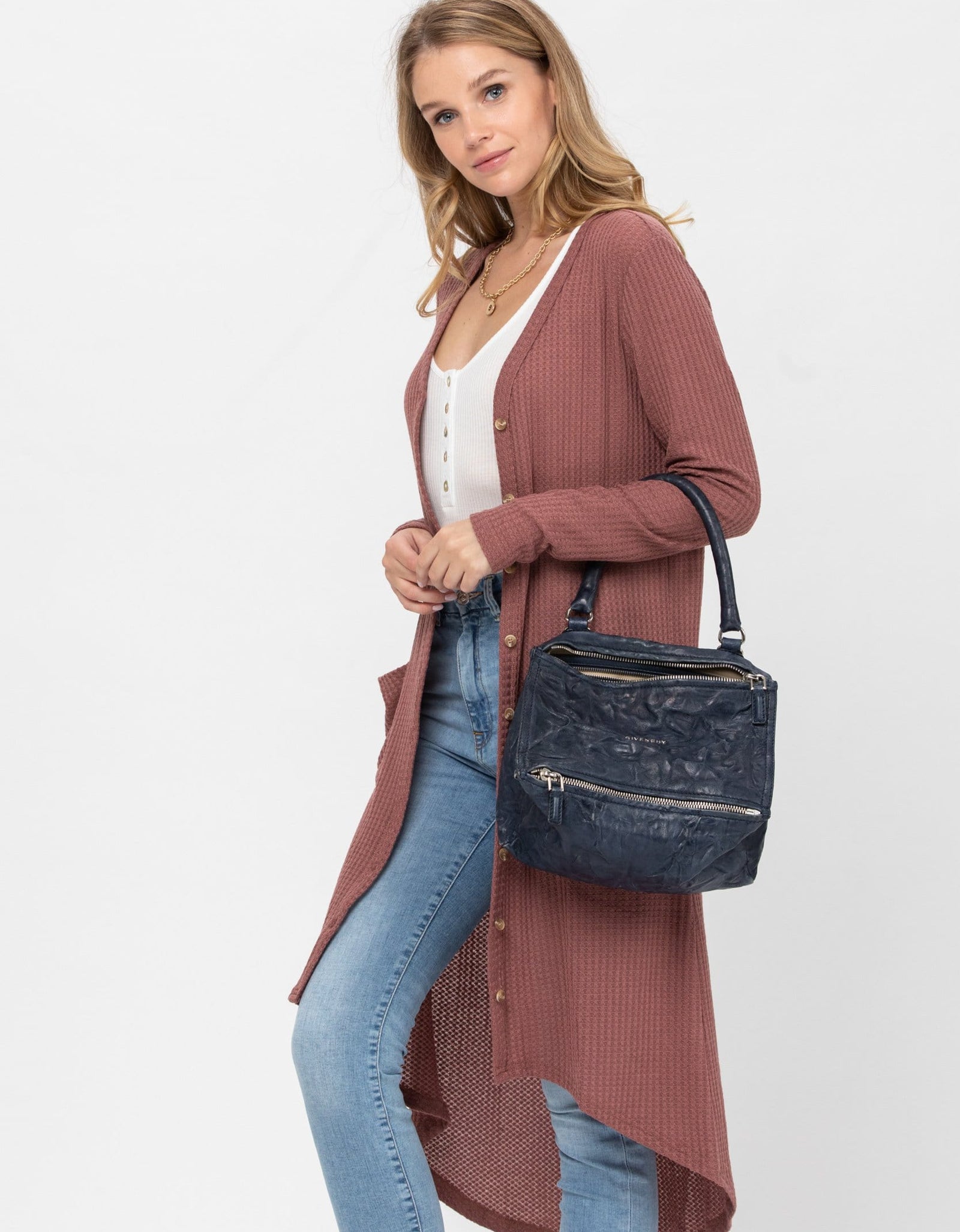 Long Sleeve Button Down Solid Color Knit Cardigans with Pockets