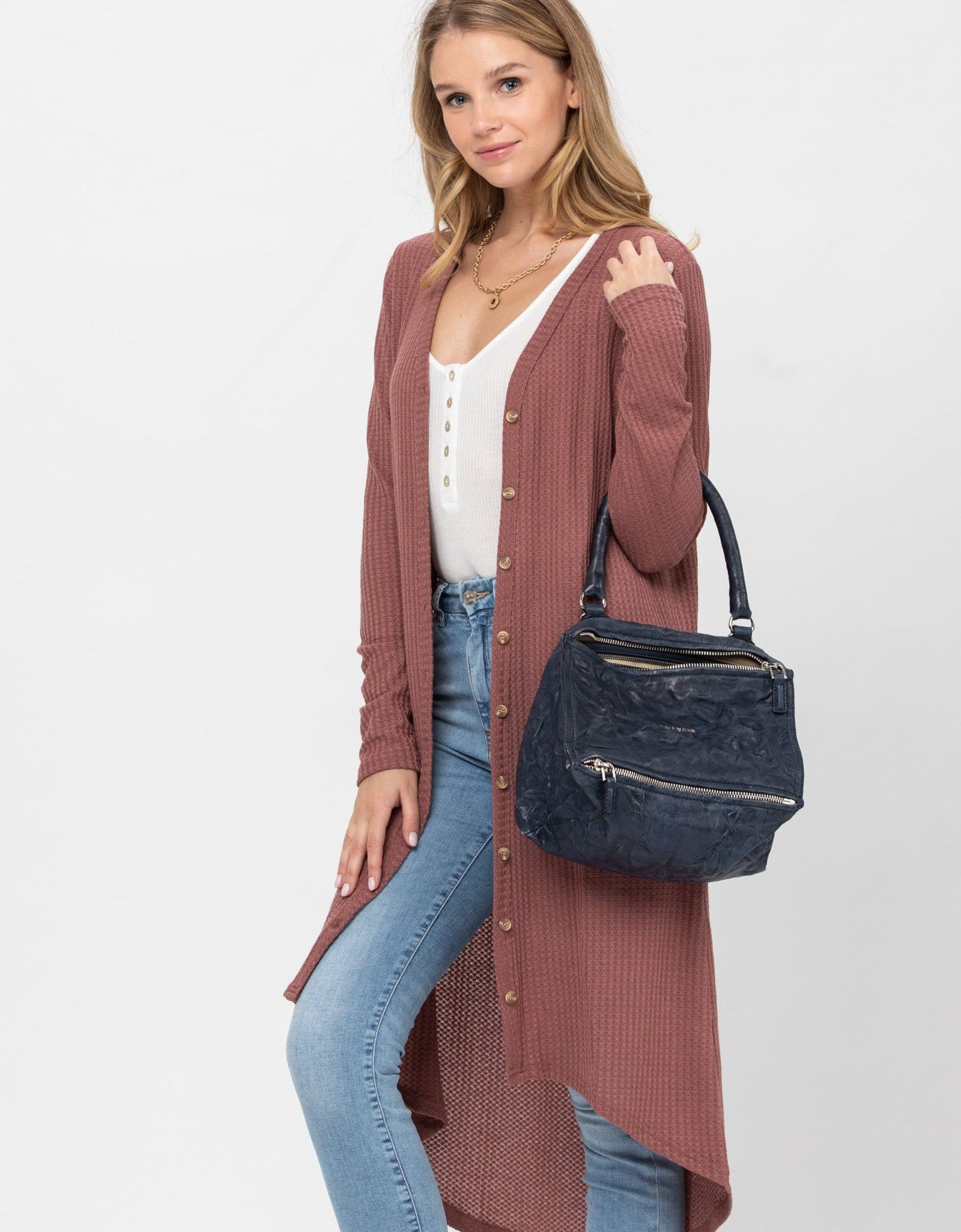 Long Sleeve Button Down Solid Color Knit Cardigans with Pockets