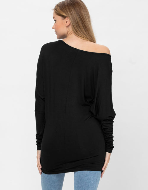 Load image into Gallery viewer, Flowy Comfort Draped Long Sleeve Batwing Dolman Top S-XL Plus Size
