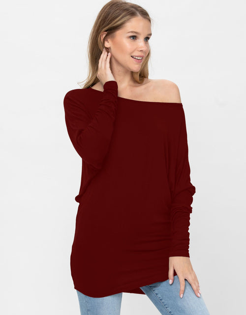 Load image into Gallery viewer, Flowy Comfort Draped Long Sleeve Batwing Dolman Top S-XL Plus Size
