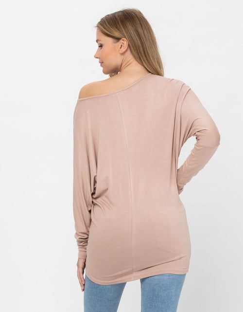 Load image into Gallery viewer, Flowy Comfort Draped Long Sleeve Batwing Dolman Top S-XL Plus Size
